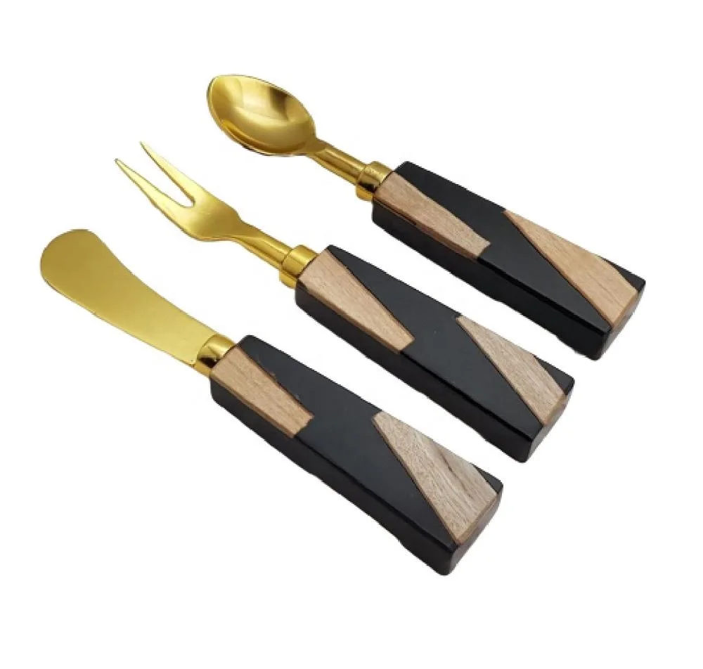 Customizable Luxury Flatware Hanging Cutlery Set Gold Stainless Steel Rainbow Black Dinnerware Tableware Wholesale Creative