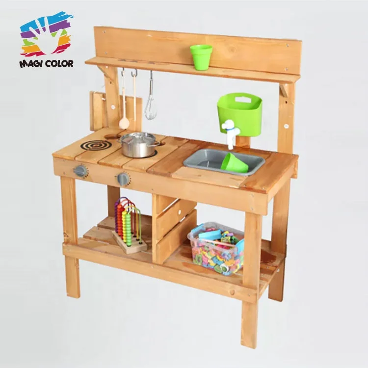 Customize Outdoor Garden Cooking Pretend Play Wooden Mud Kitchen for Kids W10C800