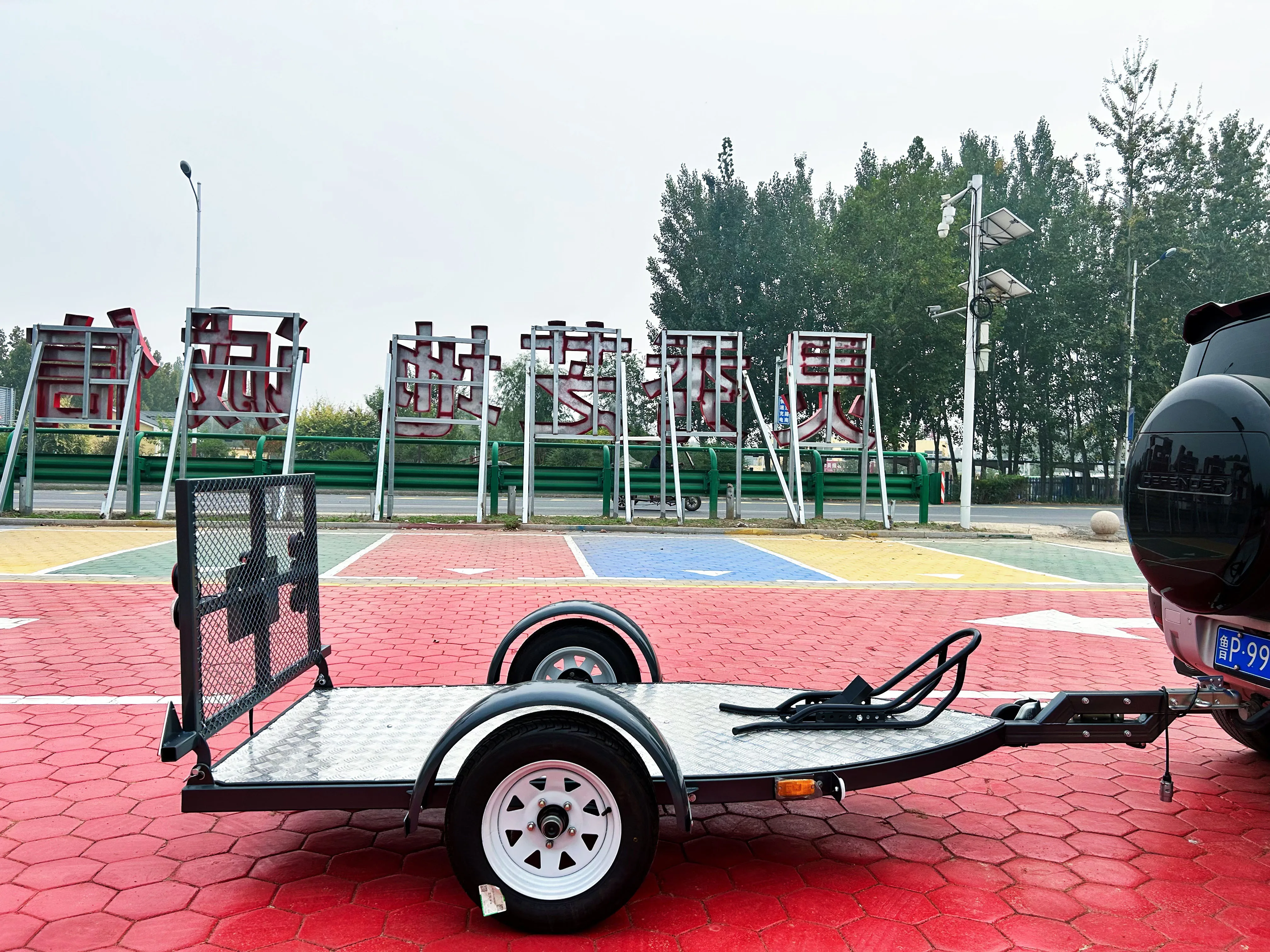 Single trailer motorcycle trailer, transport flatbed trailer, new design