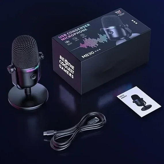 ONIKUMA M830 Wired Gaming Microphone  with Colorful RGB lighting effect