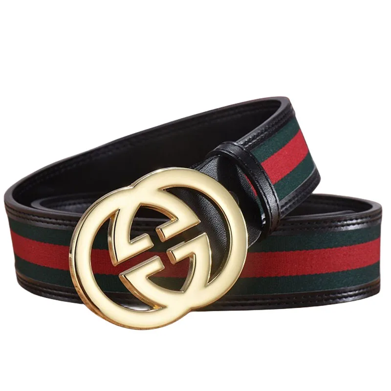 Hot sale Designer two layer cowhide  Fashion Women Belt for Men Wholesale Genuine Leather Belt