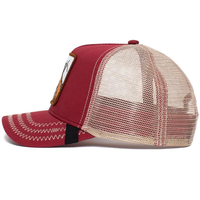 Wholesale Personalized Custom Logo Animal Cartoon Mesh Embroidered Trucker Hat Cap
