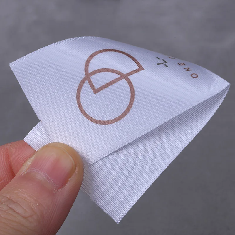 Garment accessories satin print labels custom logo design garment labels clothing woven wash care label roll