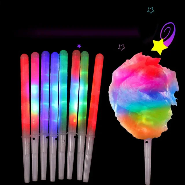 FZXC LED Cotton Candy Cones Colorful Glowing Sticks for Cotton Candy Glowing Marshmallow Sticks Neon Party Favors Supply
