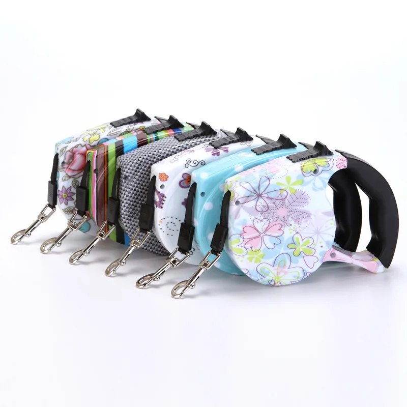Cheap Price Pet Lead Leash Multi Colors Floral ABS Pet Dog Retractable Leash Pet Supplies Retractable Leashes Dog