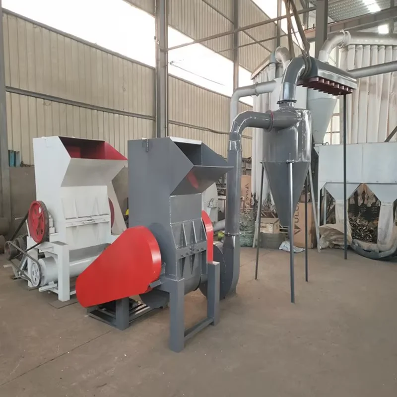 Plastic fiber recycling machine crusher plastic extruder with air separator plastic pulverizer