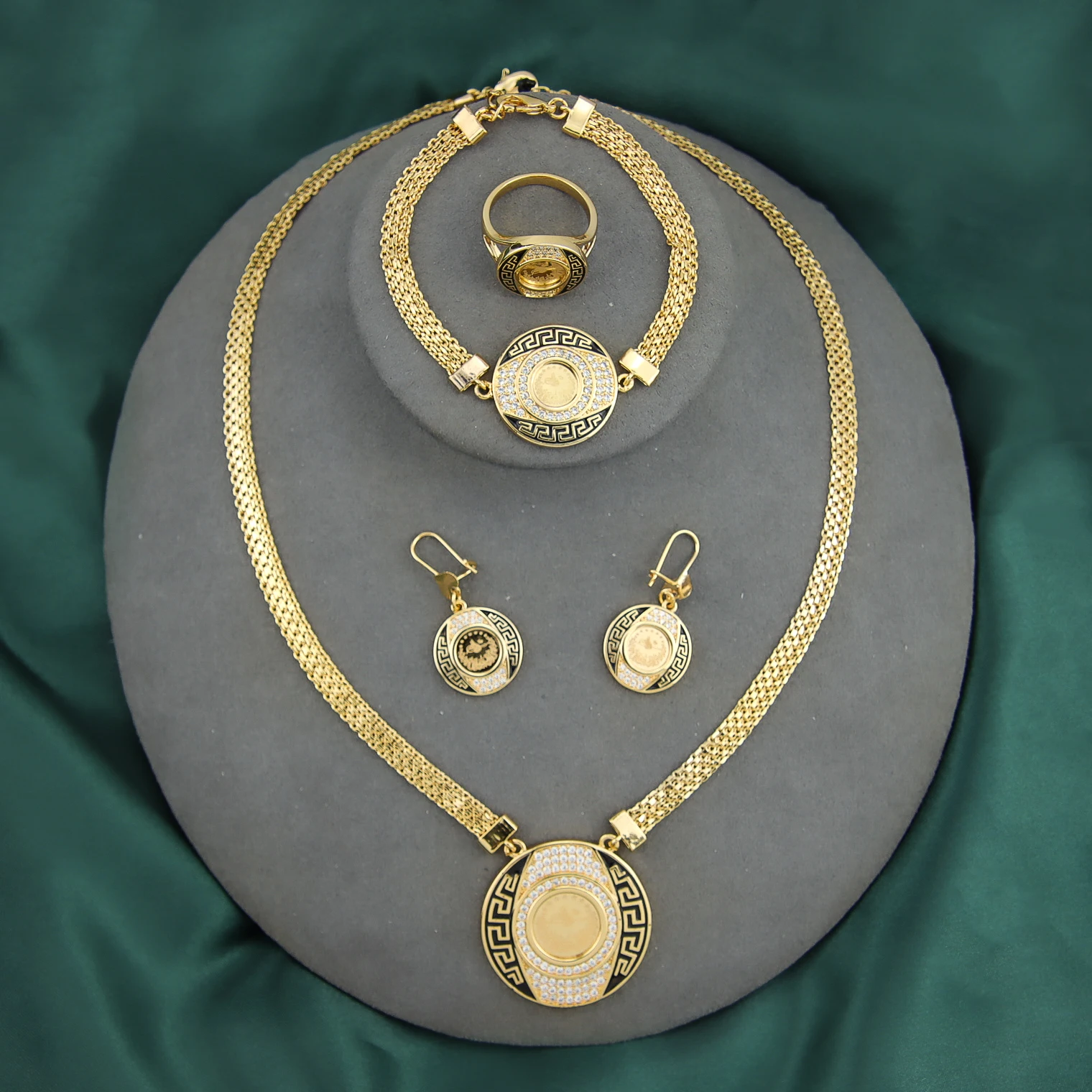 Новое поступление, золотые монеты, арабские ювелирные изделия, женские циркониевые ювелирные изделия, ювелирные наборы Дубай, позолоченное ожерелье
