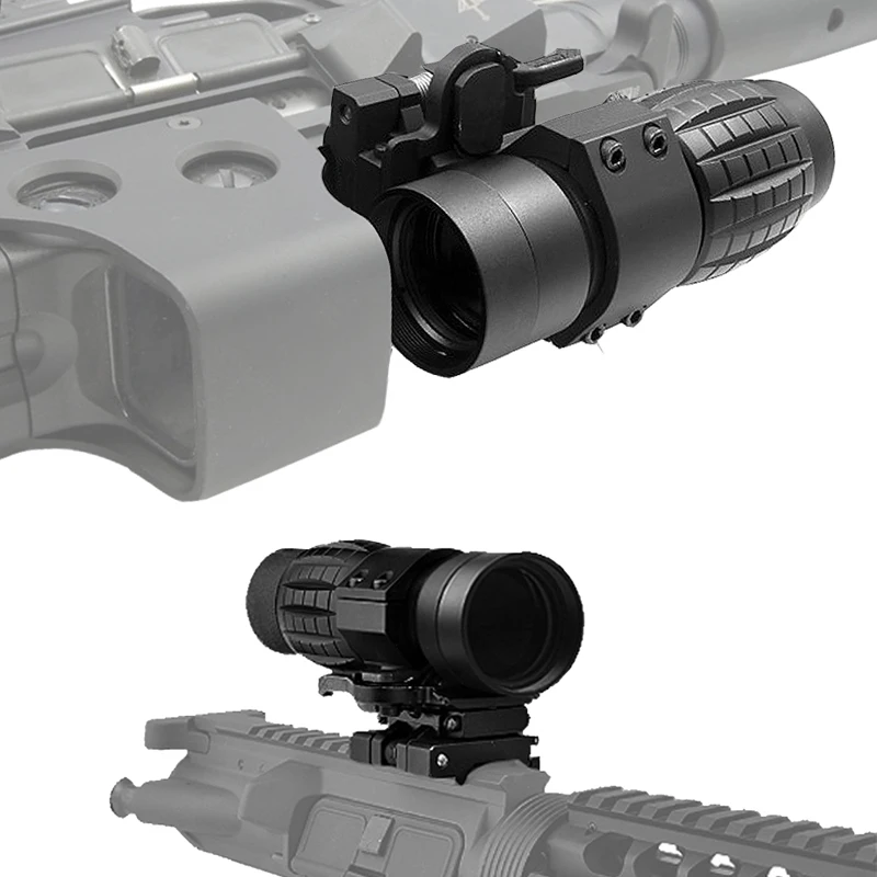 Tactical shooting Compact gun 4x magnifying Optics rifle scope With Adjusted Flip up Mount for 551 558 red dot magnifier