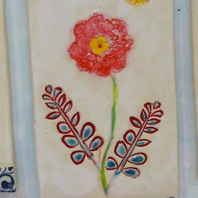 High quality custom personalized simple handmade ceramic tiles Flower tiles for toilet kitchen bathroom stair wall decoration