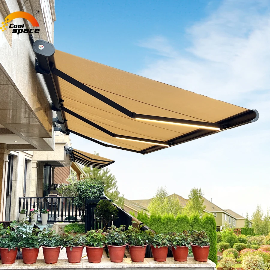 factory customized folding arm awning retractable canopy shop outdoor automatic aluminum front porch awning
