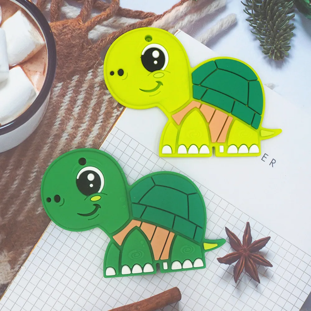 Hot Products BPA Free Chewable Pendant Nursing DIY Necklace Turtle Baby Teether Silicone Teething Toy