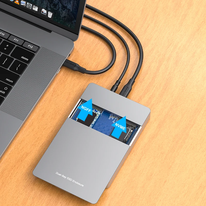 Горячая распродажа! 10 Гбит/с корпус Dual Bay протокол M.2 SSD Поддержка M2 NVME NGFF SATA жесткий диск для PCIE