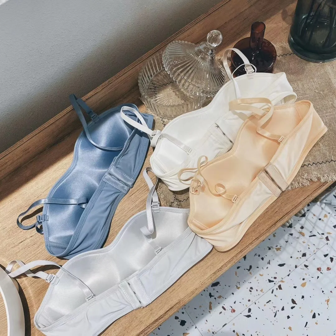 for ladies half cup invisible adhesive strapless u shaped bra for evening dresses