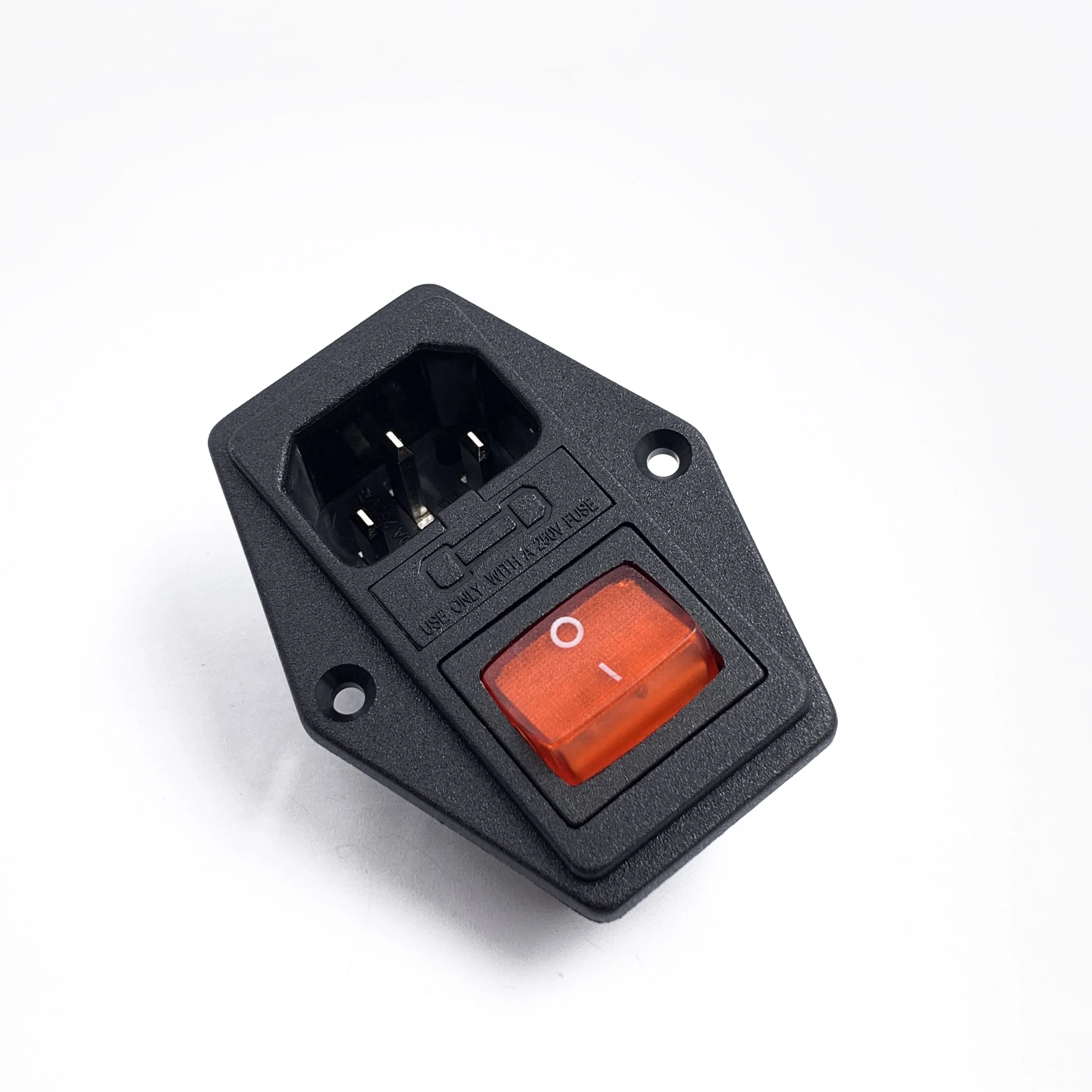 IEC C4 10a 250V  Male Socket With Rocker Switch Appliance  Socket With Appliance Switch Appliance Inlet