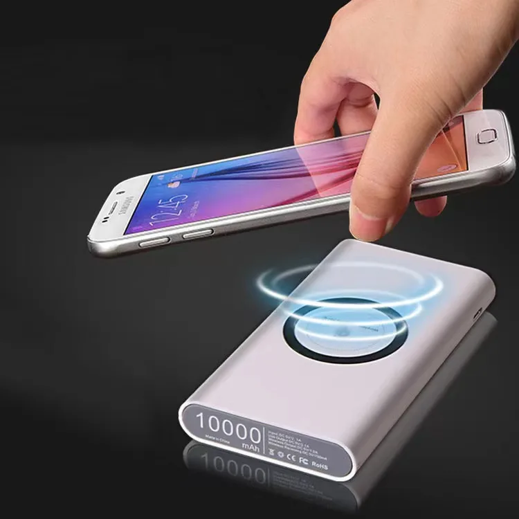 10000mah Power Bank External Battery Bank Built-in Wireless Charger Powerbank Portable QI Power Bank