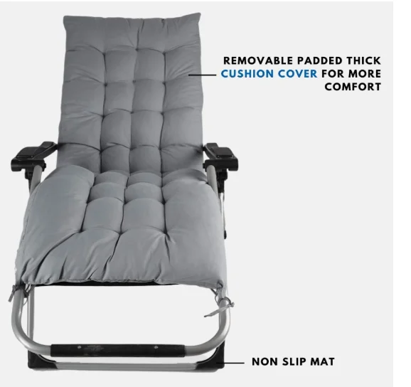 
Adjustable Easy Chair Recliners for Patio Pool w/Cup Holders 