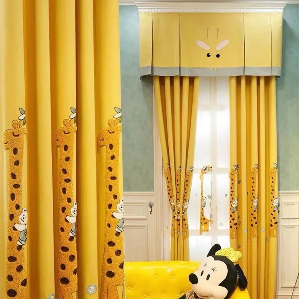 Factory Supply new design embroidery blackout curtain fabric for windows