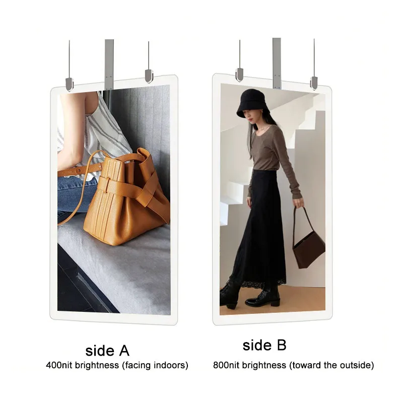 ultra bright window display hang lcd display screen for shop 55 inch smart tv monitor custom retail signage led windows display