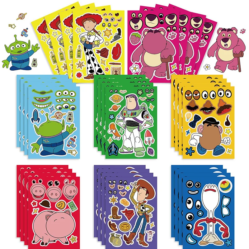 Wholesale Cartoon Cute Toy Story Buzz Woody Alien Design DIY Dress Up Stickers Decoration Jigsaw Puzzle Toys Learning Decals Toy