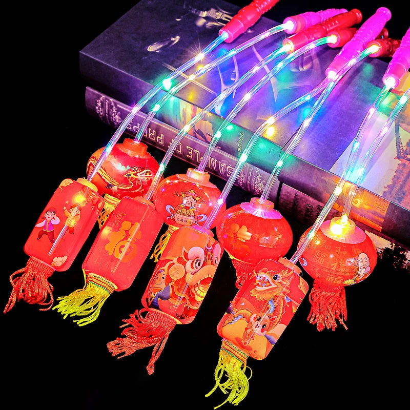New Chinese Festival New Year Dragon Lanterns Kids Luminous Handheld Lantern Wholesale