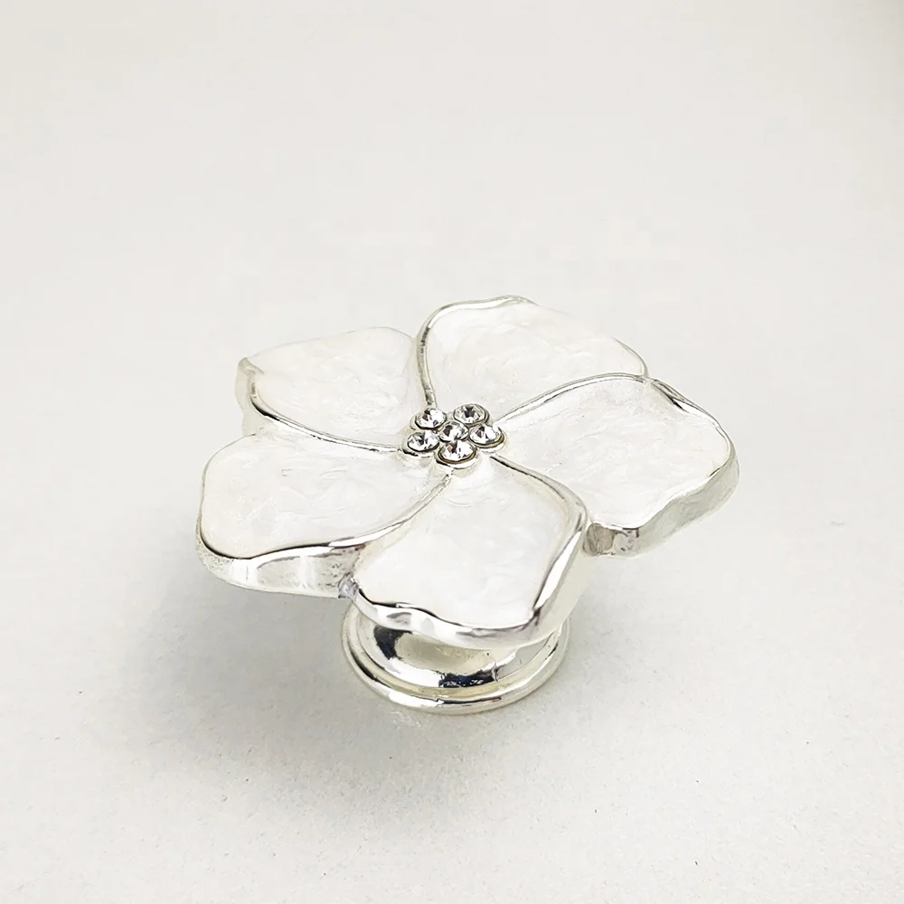 enamel flower drawer knobs cabinet handle M4 screw