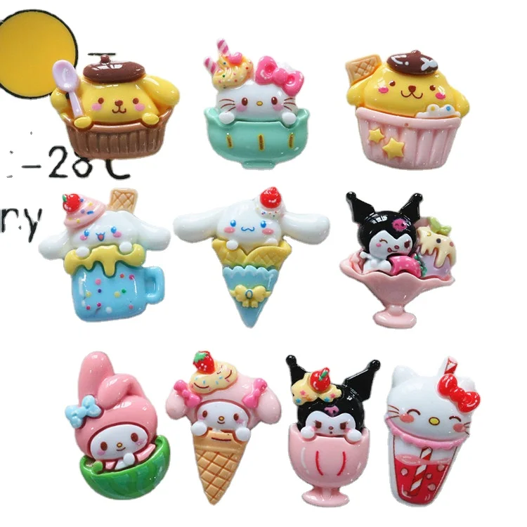 K341 New Simulation Cute Resin Handcup Kawaii Characters Nail Charms Decoration Ornaments Phone Case Hairpin Shoes Accessories