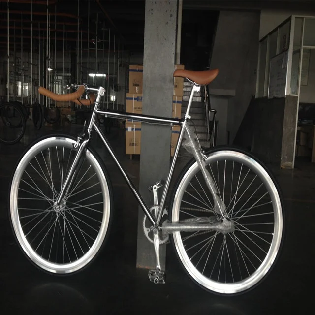 700C adult single speed chrome color Taiwan parts China factory wholesale  OEM mens racing fixie bike fixed gear bikes