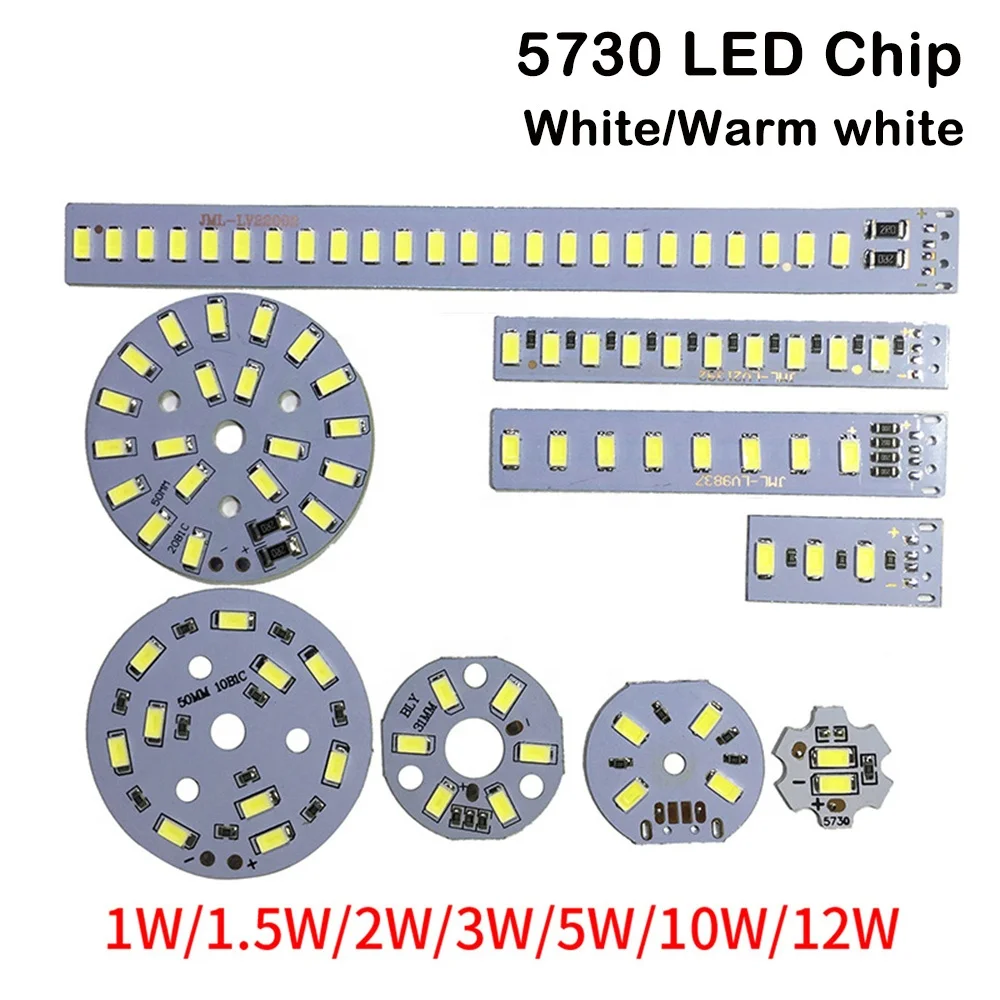 DC5V Dimmable LED Chip 1W 5W 10W 30W Surface Light Source SMD 5730 LED Light Beads DIY White Warm White DIY Adjustable LED Bulb