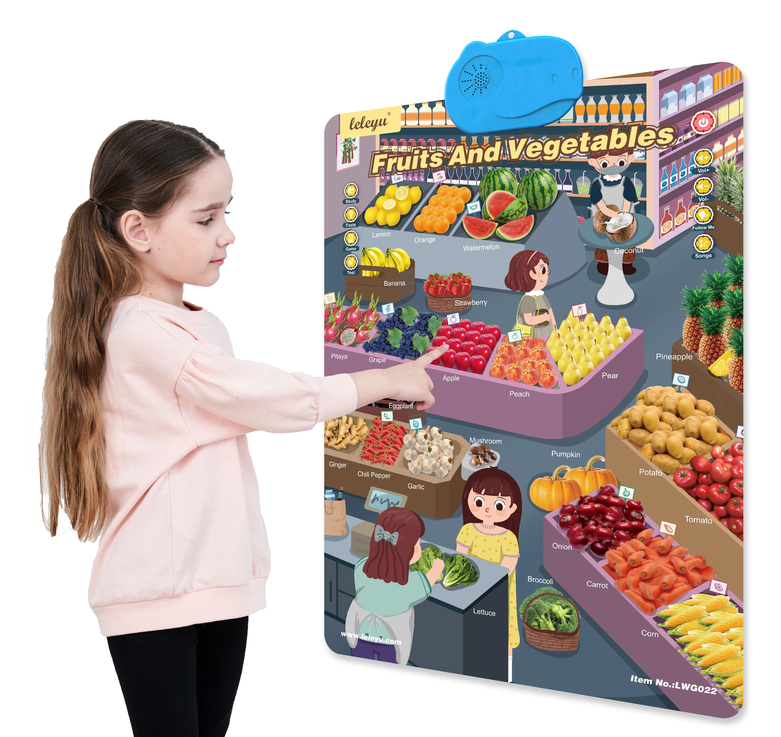 Electronic Vegetables & Fruits Animal Musical Toys Talking Posters English Learning Educational Toys  For Kids Learning