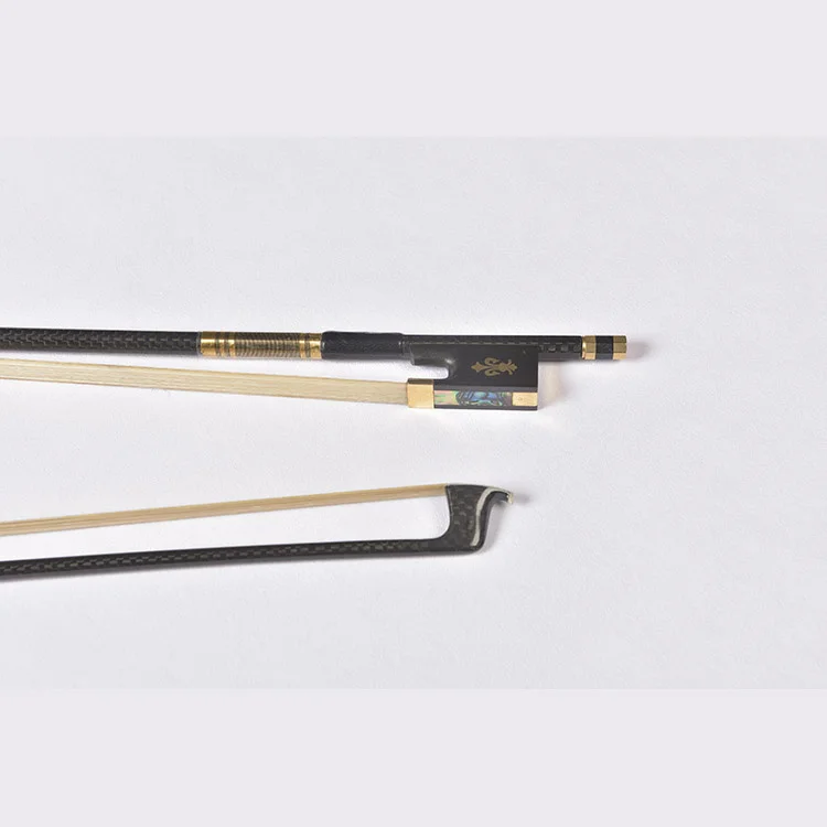 High Cost-effective 4/4 Braided Carbon Fiber Violin Bow W/Ebony Frog Well Balance White Horse Hair