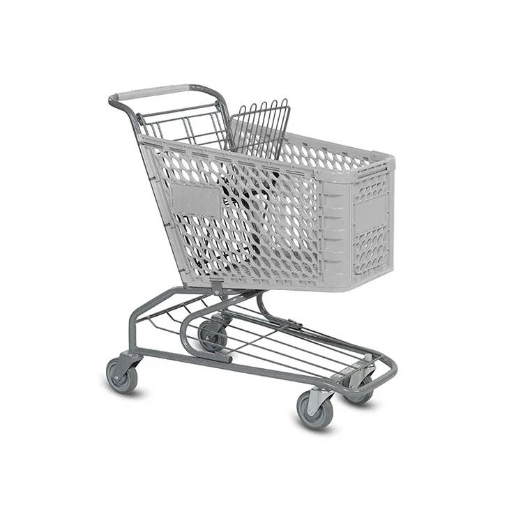 Wholesale plastic Shopping cart Grocery Cart push market Supermarket Shop Trolley