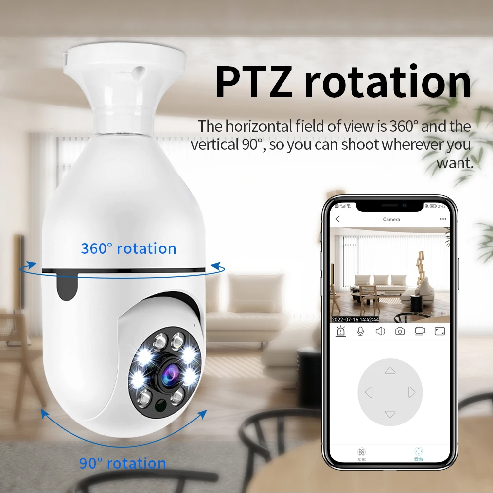 Surveillance cameras in the form of bulb, wifi light socket bulb security camera bulb, e27 bulb camera