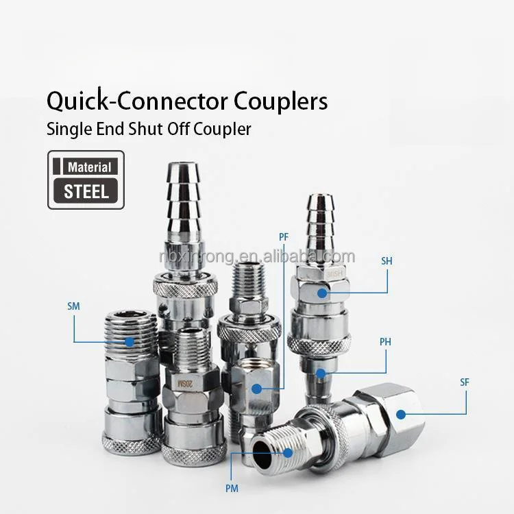 Quick-Connector Couplers pneumatic fitting,iron coupler barb joint quick release air hose male connectors