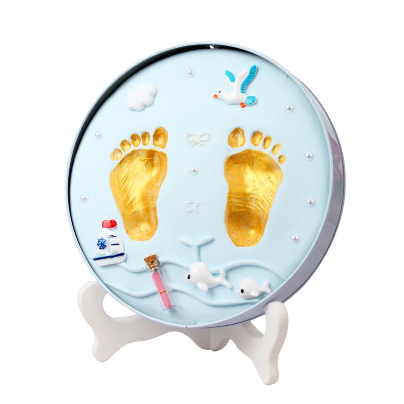 New Baby Footprint Ultra Light Stereo Baby Care Air Drying Soft Clay Baby Hand Foot Imprint Kit Casting DIY Toys Paw Print Pad