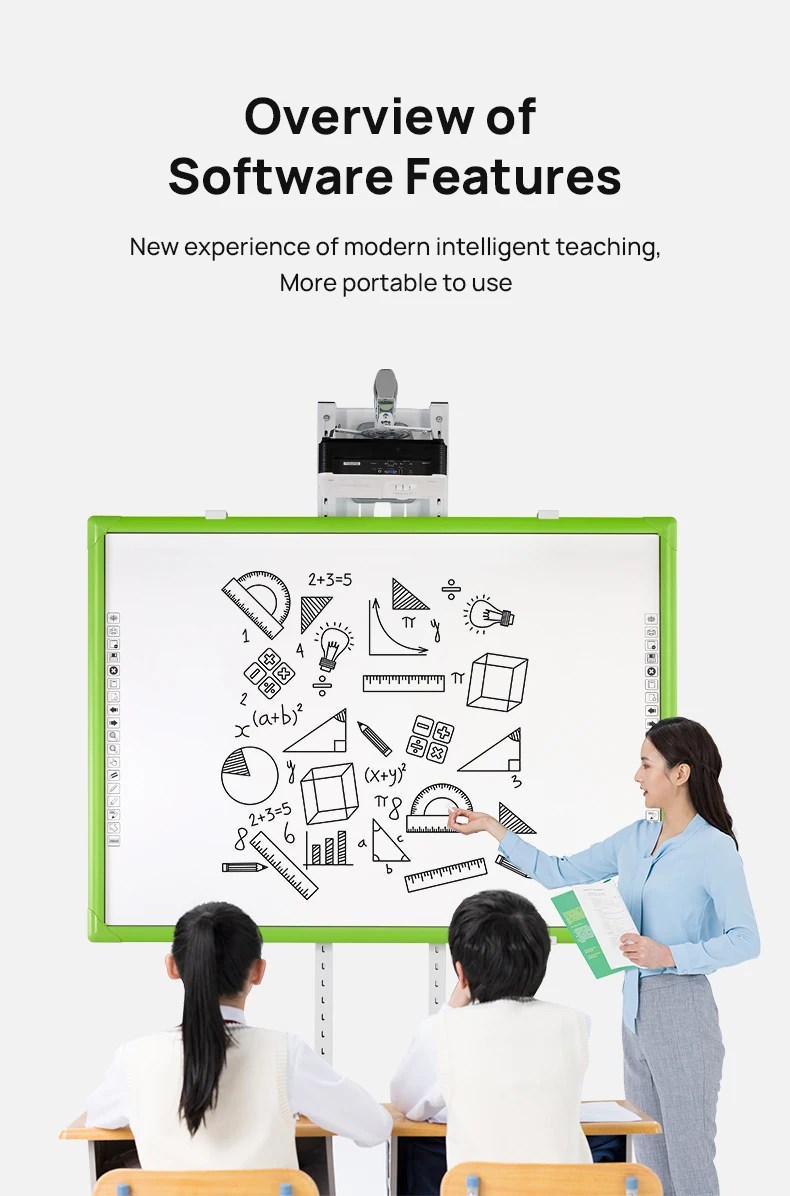 Classic Smart Electronic Whiteboard USB Interface 20-Touch Screen  Conference Class Whiteboard Plastic Interactive Board