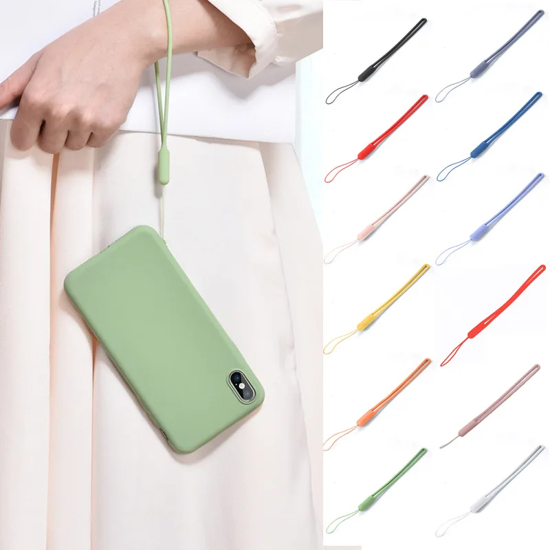 Wholesale Waterproof Cell Mobile Phone Strap Soft Silicone Lanyard Rope Short Rubber Finger Wrist Strap ID Card Key Ring Holder