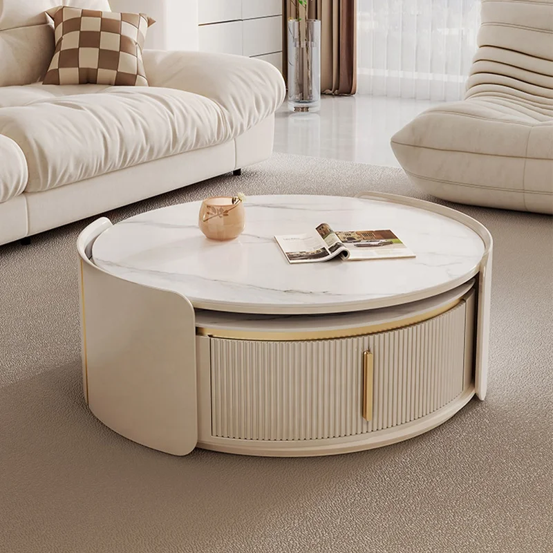 Living room furniture   combination retractable coffee table marble tea table for hotel