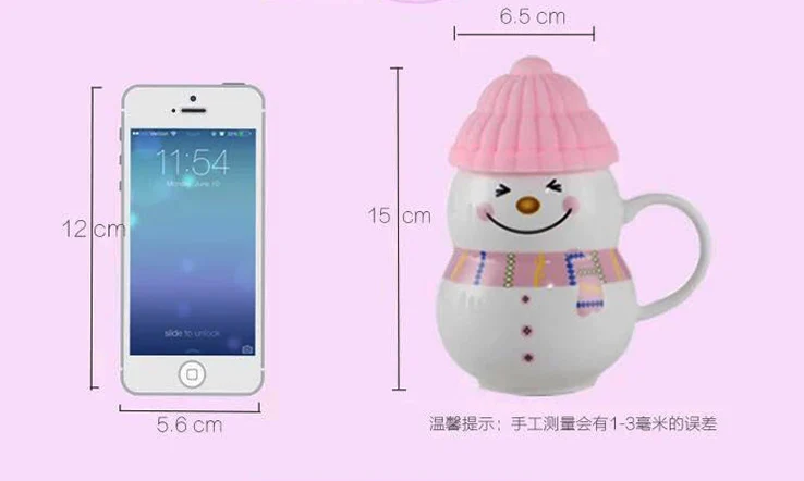 2019 Super September new product Christmas gift ceramic cartoon water cup snowman gift cup