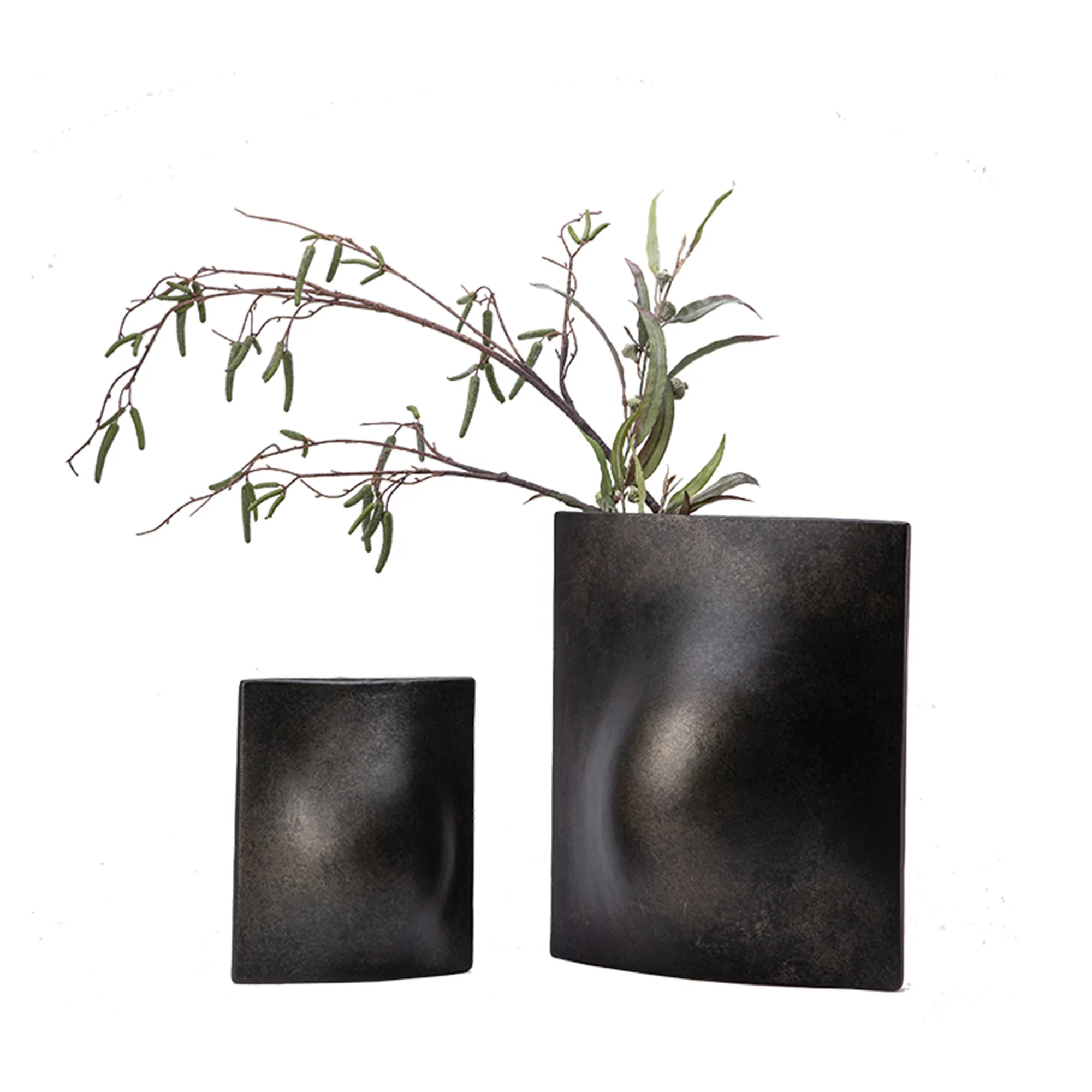 Antique bronze natual handmade artwork ceramic vase luxury decoration