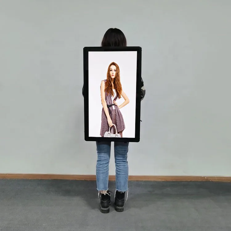 Портативный рюкзак для Android рекламный 32-дюймовый ЖК-плеер световой короб интерактивный вертикальный