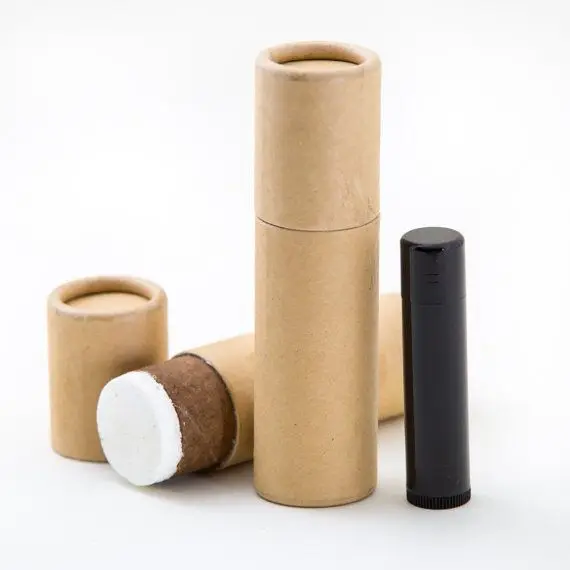 
Custom Full Color Printed Friendly Cosmetics Cylinder Packaging Cardboard Round Kraft Eco Push Up Lip Balm Paper Tube 