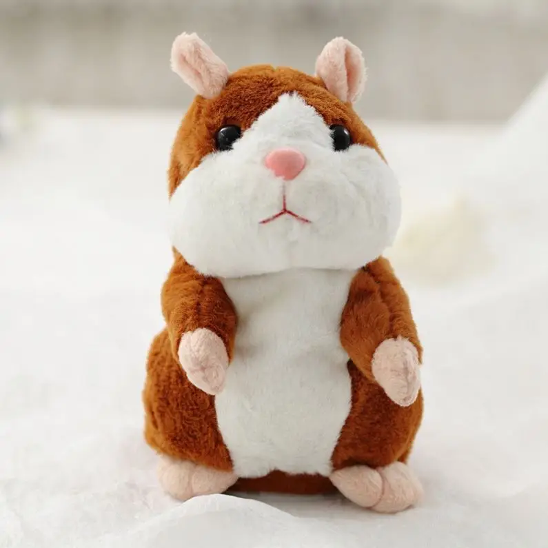 Promotion 15cm Lovely Talking Hamster Speak Talk Sound Record Repeat Stuffed Plush Animal Kawaii Hamster Toys MI003