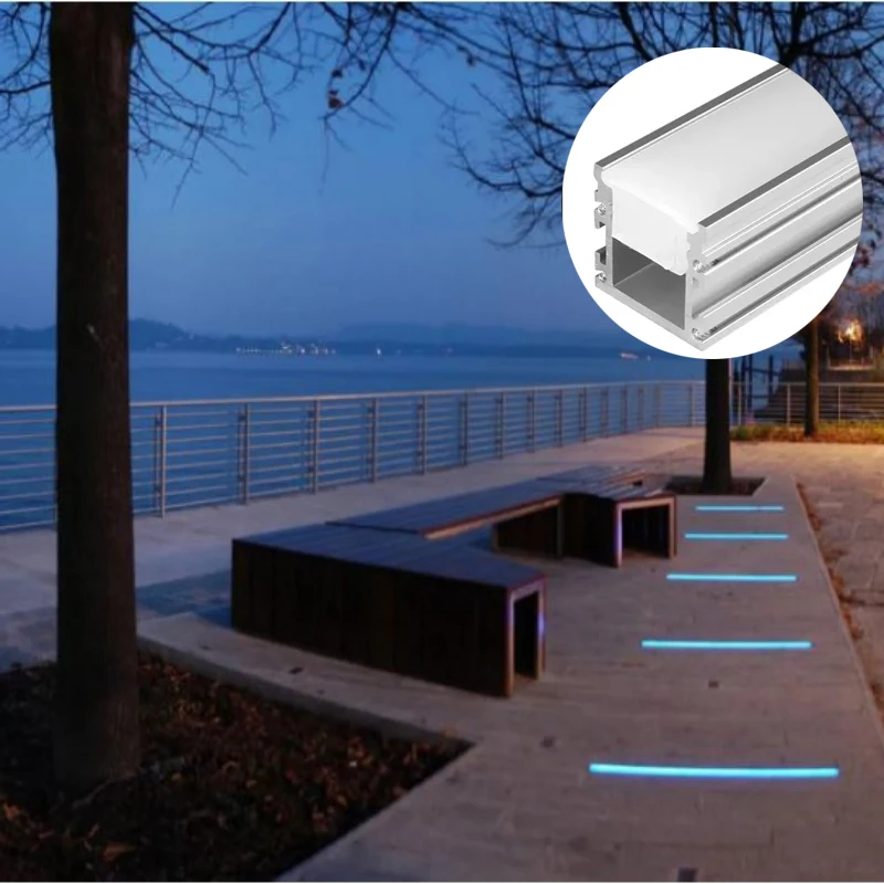 High quality waterproof profile  LED aluminum  LED aluminum profile is used on outdoor park floors and pavilion exterior floors