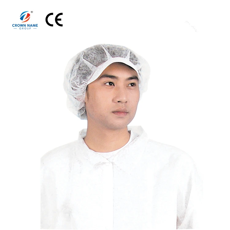 Polypropylene sanitary working peaked bouffant cap for food factory