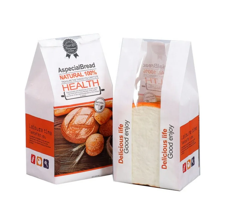 Food Packing Bag Croissant Donuts Pastry Bread Paper Bags Toast Storage Grease Proof Paper Bag for Food Takeaway