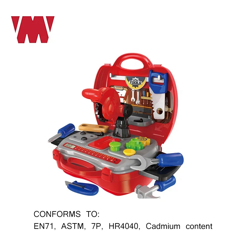 
New kids Tools Kit toys 19pcs plastic Pretend builder tools Construct tool Gifts Educational Toys for Toddler boy and girl 