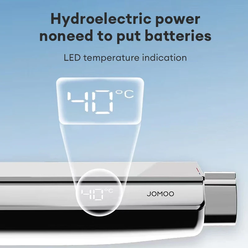 JOMOO Intelligent Automatic Descaling Shower Set Bathroom Piano Key Shower SystemTemperature Sensing Digital Display Bath Mixer