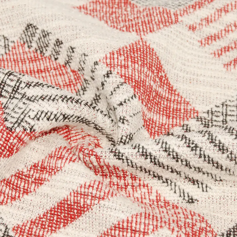 American Pima Cotton Fabric Hacci Jacquard Polyester Blend Geometric Patterns 260GSM Supima Cotton Fabric