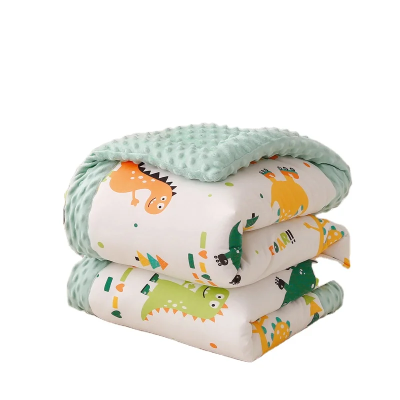 Hot Sale Organic Cotton Wrap Baby Blanket Newborn Quilt Pure Crepe Gauze Bean For kids
