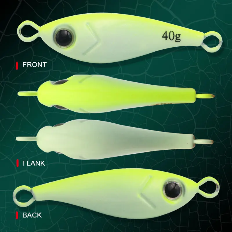 Smano 3D printing 40g  Saltwater Glowing Slow Pitch Jigs Artificial Lures Jigging Lure Fishing jigs